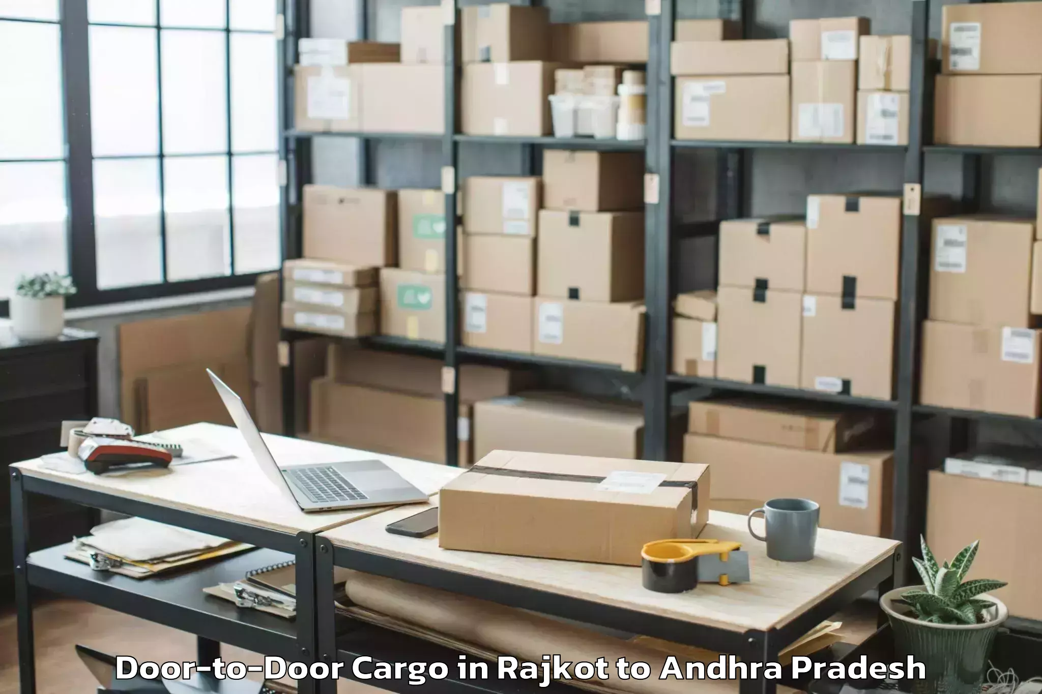 Hassle-Free Rajkot to Atchutapuram Door To Door Cargo